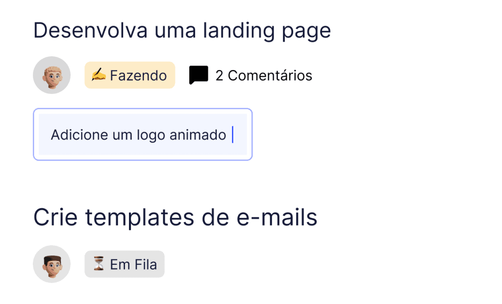 Uma página de destino com uma página de destino e um e-mail.