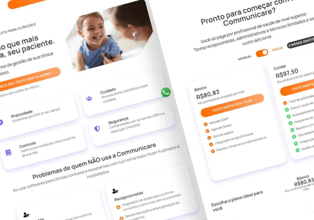 Um site com um design laranja e laranja.